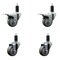 Service Caster 3'' Gray Poly Swivel 1-1/4'' Expanding Stem Caster Set 2 Total Lock Brakes, 4PK SCC-EXTTL20S314-PPUB-2-S-2-114 - alternate 1